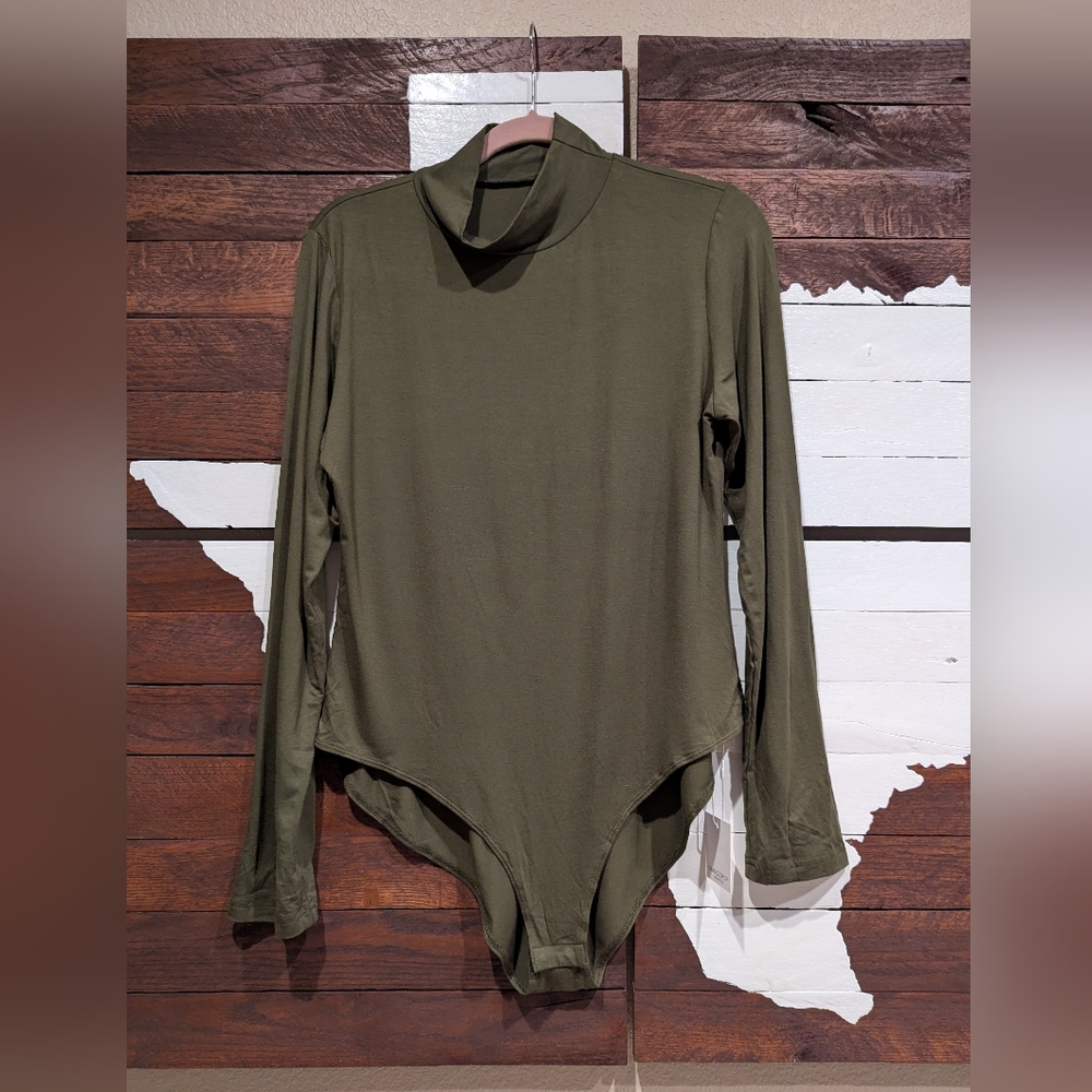 Mangopop Olive Long Sleeve Bodysuit